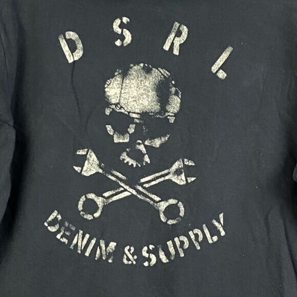 Ralph Lauren Denim & Supply Hoodie Wheel Wings Skull Wrenches Men’s M Black VTG - Picture 5 of 12